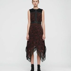 All Saints Adella Rosey Midi Dress Sz 6